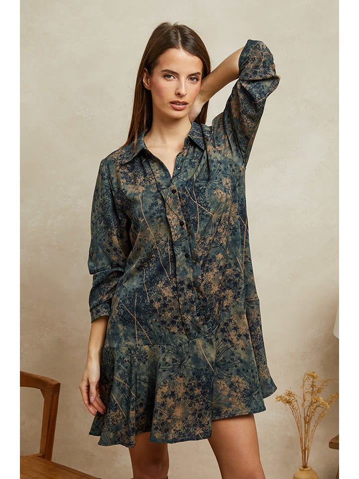 

Короткое платье Tivee Plume, цвет khaki/blau
