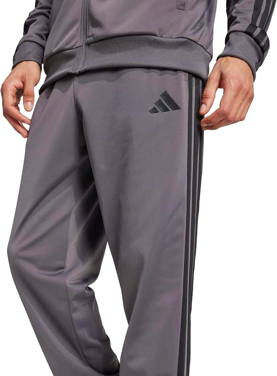 Спортивный костюм с 3 полосками adidas, серый — фото 4