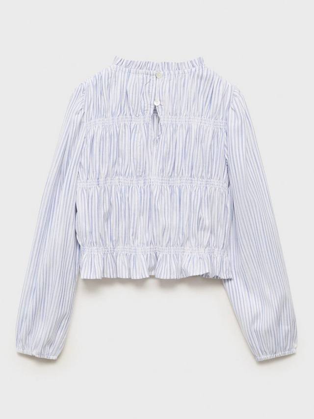 Детская блузка Madison с длинными рукавами из хлопковой смеси Mango, Medium Blue — фото 2