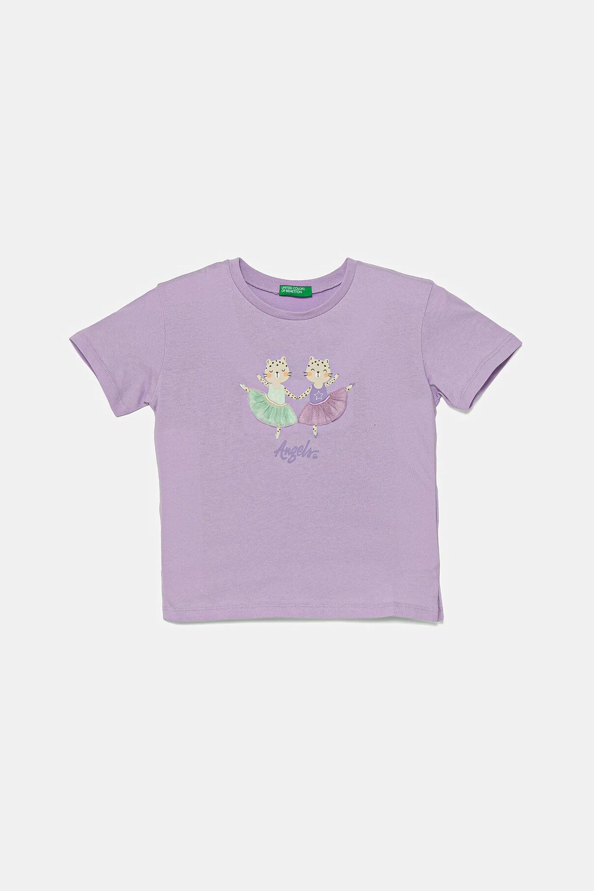 Футболка из хлопка для детей United Colors Of Benetton, фиолетовый — фото 2