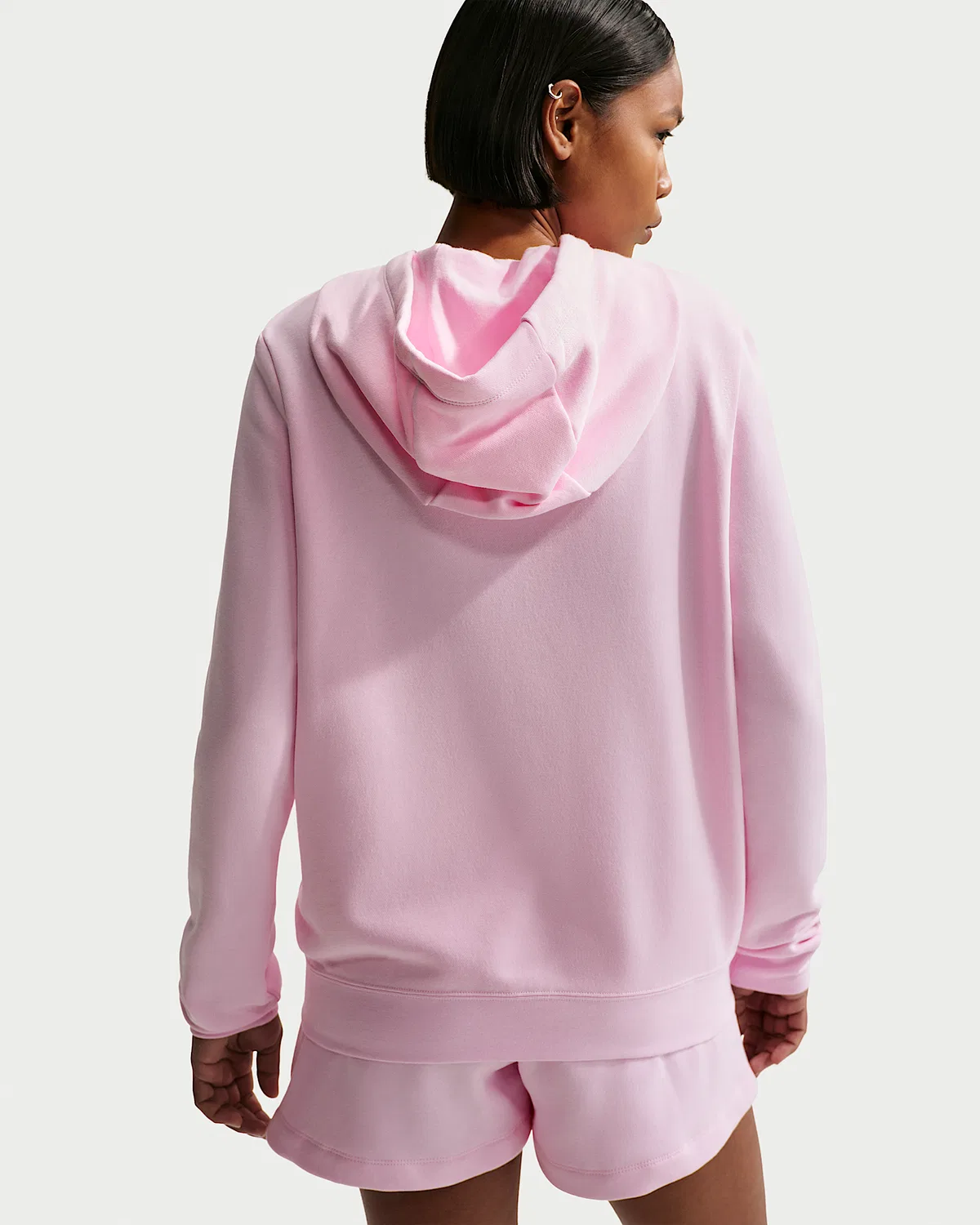 Женская флисовая худи Nike Sportswear Club Fleece на молнии, Pink Foam/White — фото 2