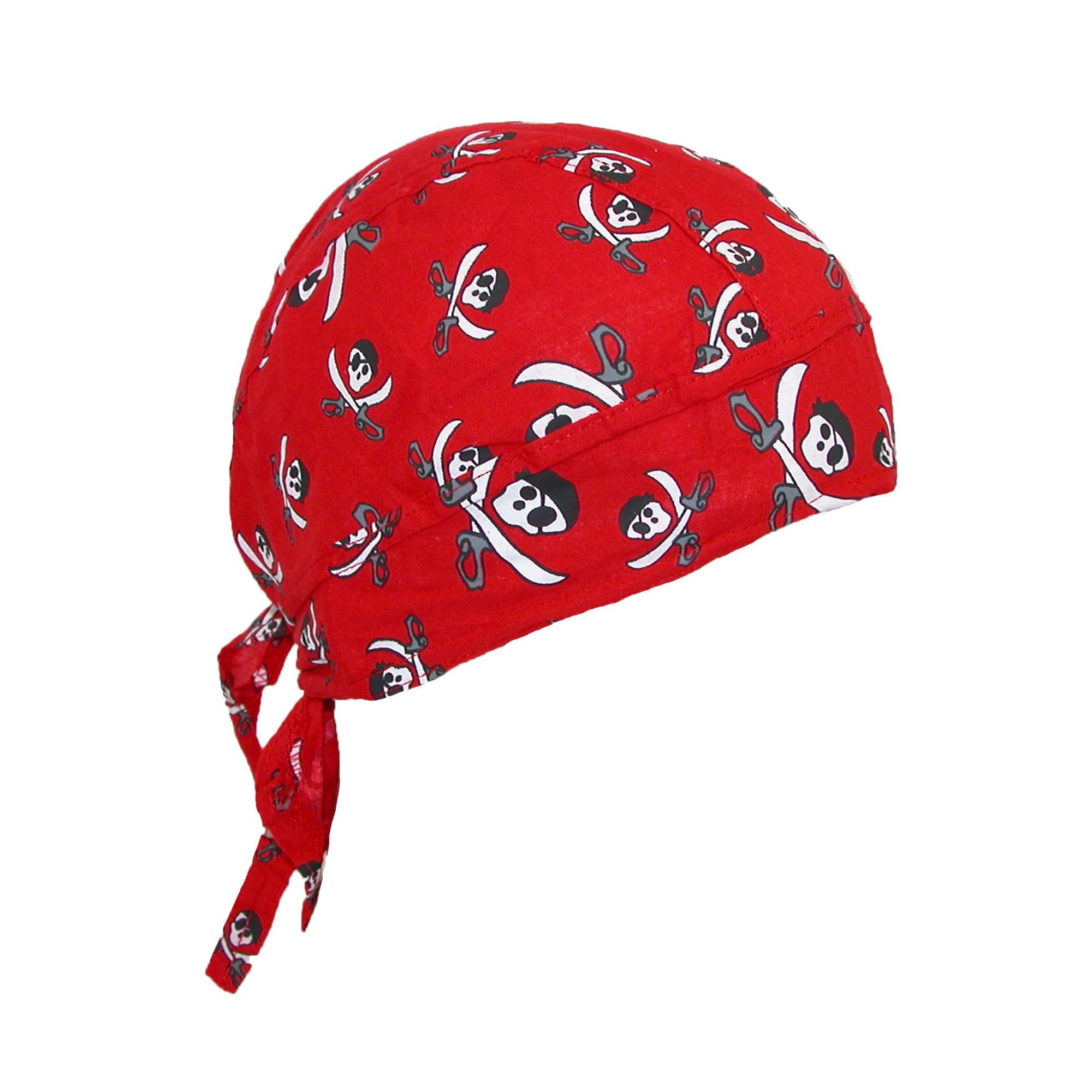

Хлопковая пиратская кепка с перекрещенными ножами Skull Do Rag CTM, красный