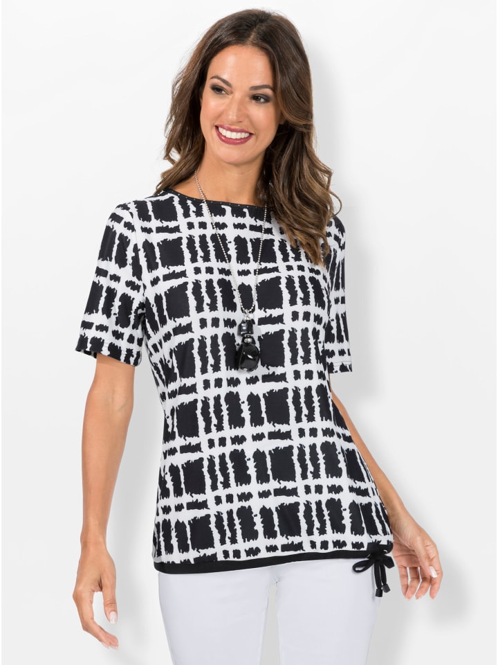 

Рубашка с короткими рукавами цвета экрю с черным принтом WITT WEIDEN