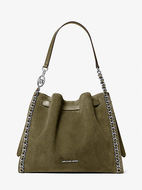 

Большая замшевая сумка Mina на цепочке Michael Kors, зеленый