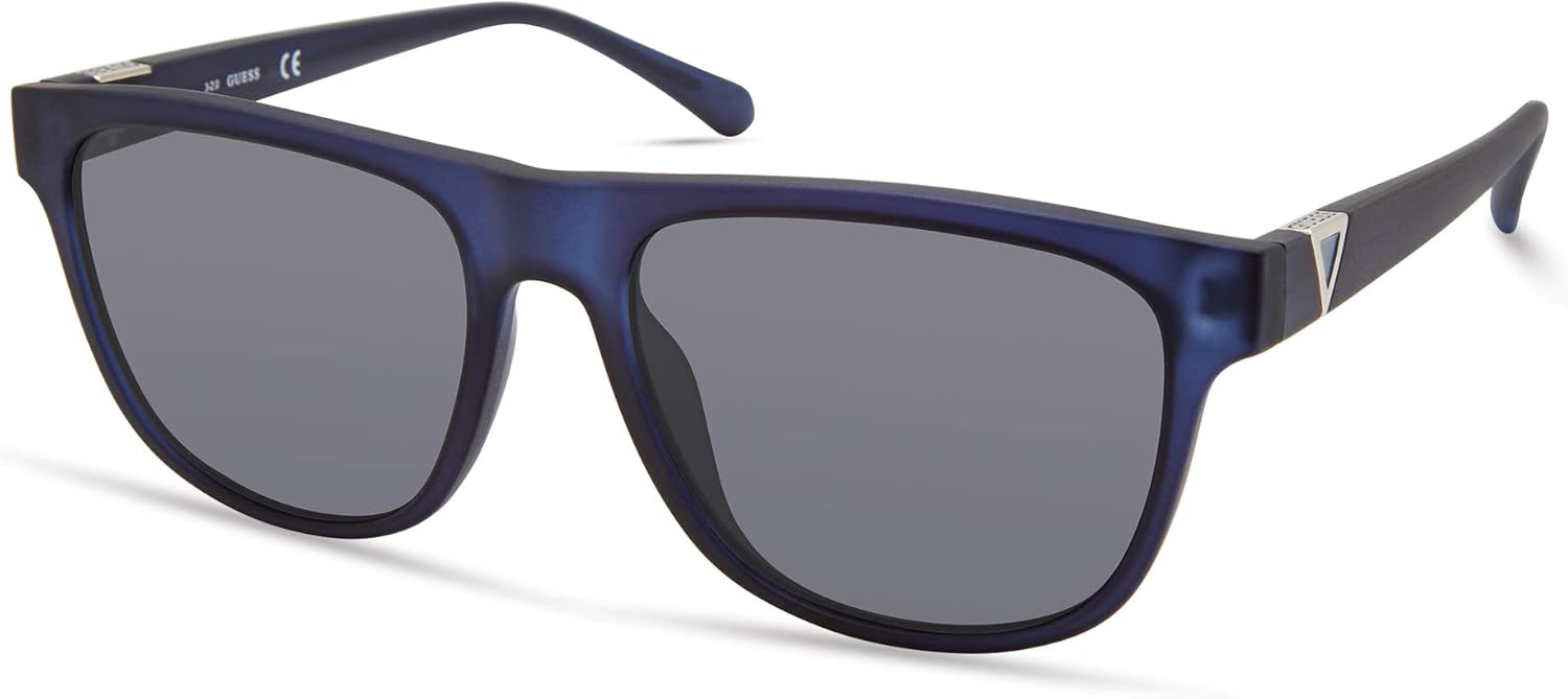 

GUESS мужские очки солнцезащитные Rounded Bottom Square, Matte Blue