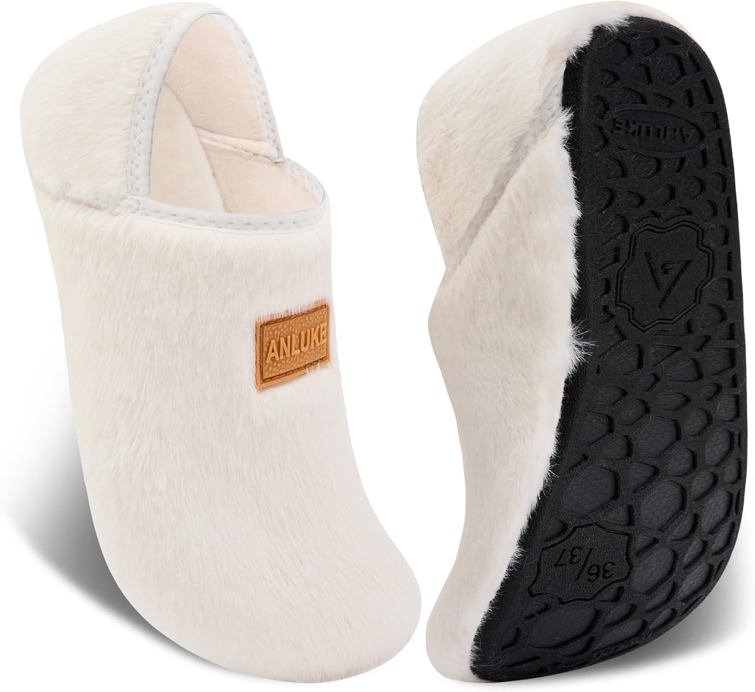 

Домашние тапочки ANLUKE для женщин и мужчин с резиновой подошвой, мягкие и легкие, для дома и улицы, кремовый