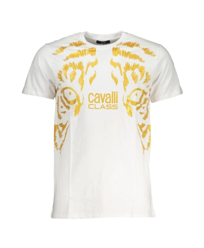

Футболка с круглым вырезом и тигровым принтом Cavalli Class, белый