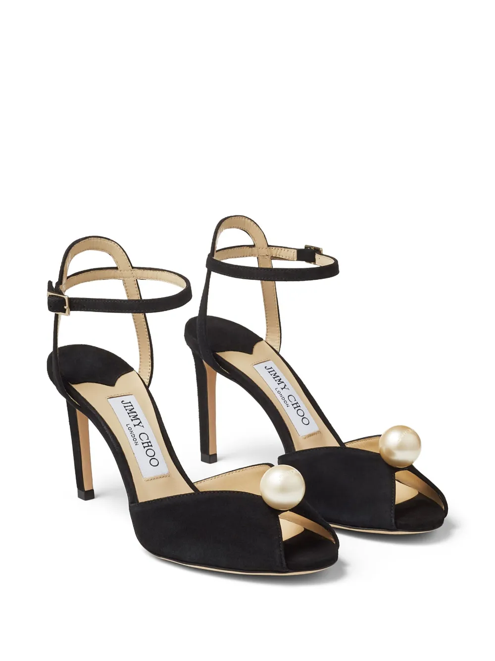 Босоножки Sacora 85 с искусственным жемчугом JIMMY CHOO, черный — фото 2
