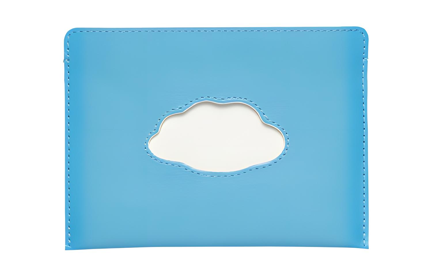 

Delvaux Женский комбинированный держатель карт Delvau Magritte из телячьей кожи, небесно-голубой/цвет слоновой кости