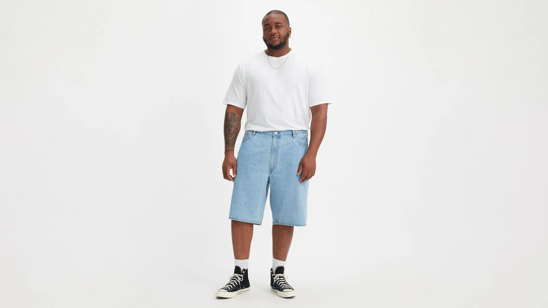 

469 свободные мужские шорты 12,5 дюймов (большие и высокие) Levi's, цвет Light Run - Light Wash
