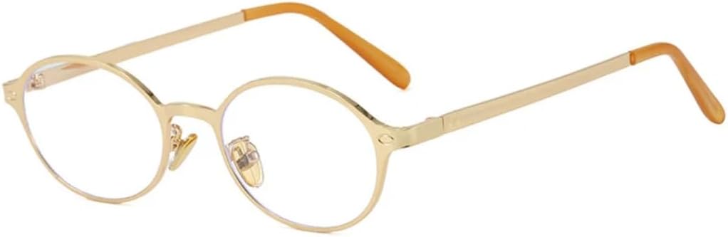 

Маленькие овальные солнцезащитные очки в стиле панк для женщин и мужчин, в металлической оправе, для вождения и путешествий, с защитой от УФ-излучения UV400 VVTWSSW, Gold Clear