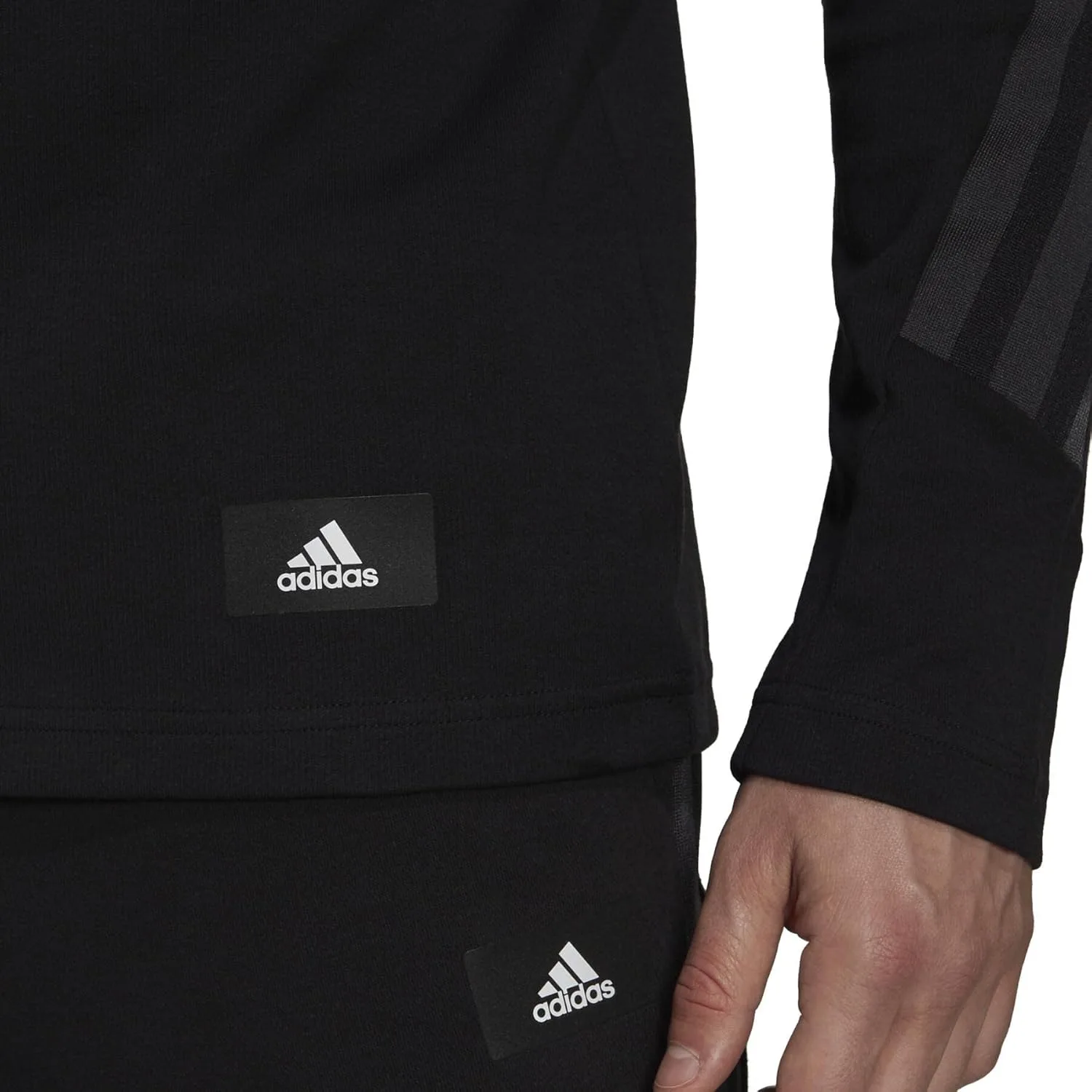 Футболка с длинным рукавом и воротником-стойкой Adidas Sportswear Future Icons Winterized, черный — фото 2