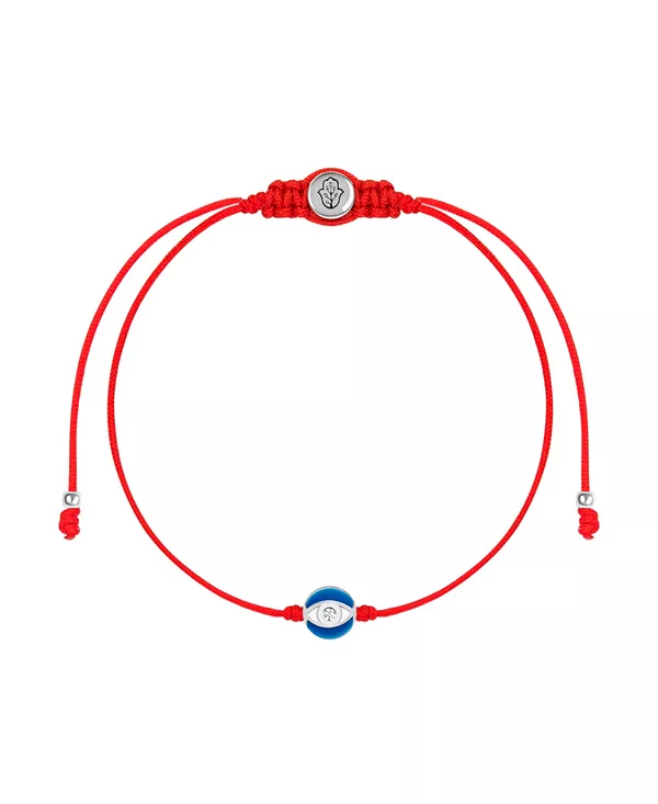 

Суперхранитель - браслет из темно-синей эмали от сглаза с красной нитью Karma And Luck, red/silver/navy