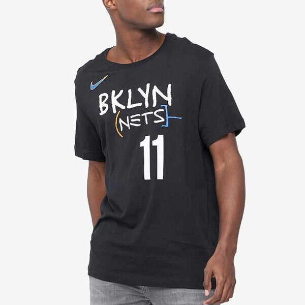 Футболка Men's Nike Basketball Sports Short Sleeve SW Fan Edition Brooklyn Nets Kyrie Irving No. 11 Black T-Shirt, мультиколор — фото 3