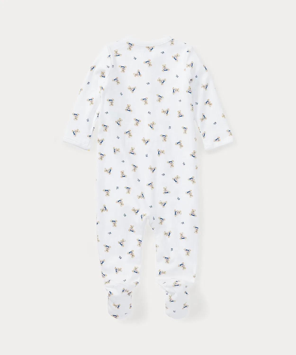 Детский комбинезон Polo Bear в полоску, Ralph Lauren, хлопок, белый — фото 2