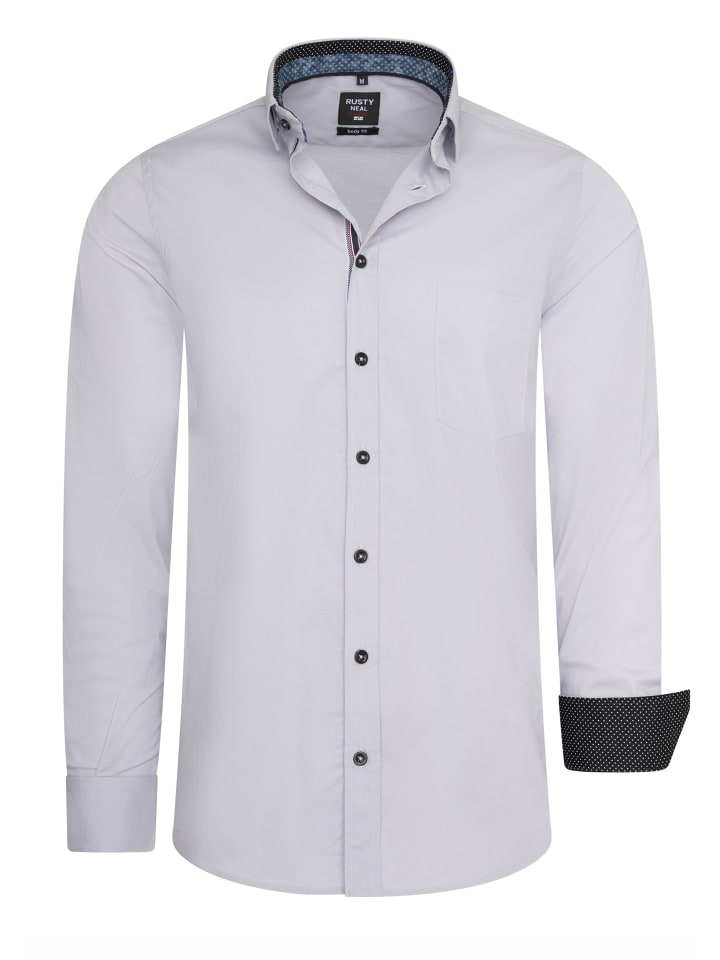 

Повседневная/деловая рубашка контрастного дизайна серого цвета Rusty Neal