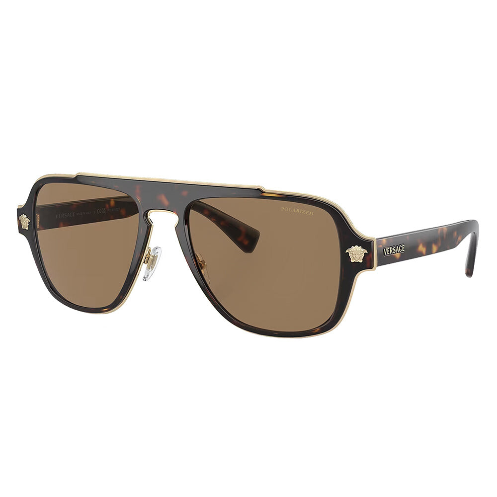 

Versace Солнцезащитные очки-авиаторы унисекс VE 2199 1252LA 56 мм, цвет Havana
