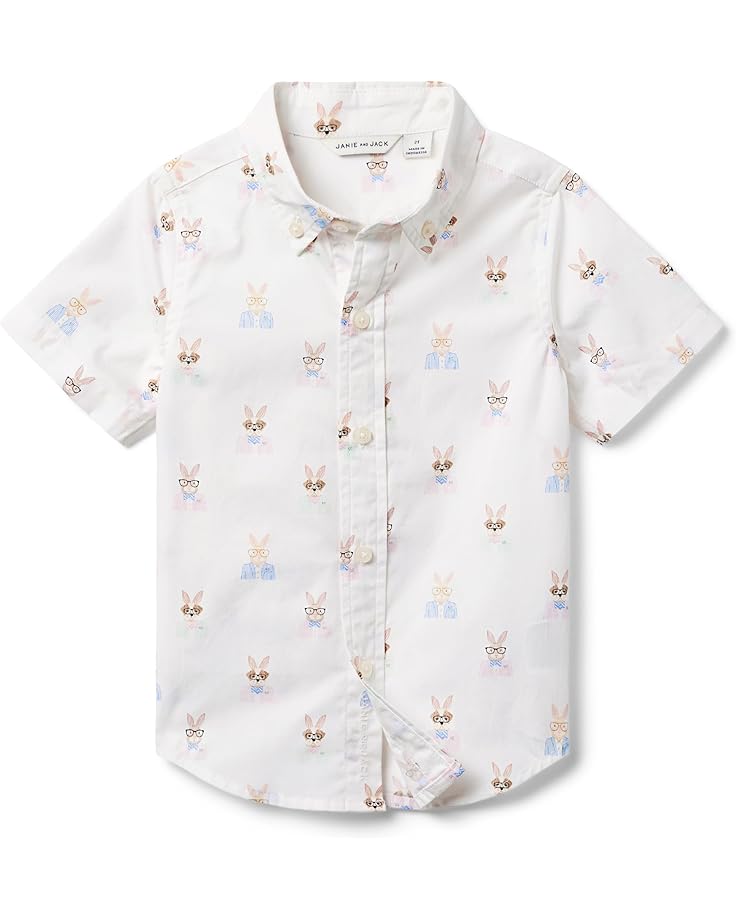 

Рубашка Janie and Jack Bunny Print Button Up Shirt, разноцветный