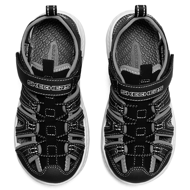 Skechers Сандалии C Flex, износостойкие, дышащие, детские, черно-серые, подростковые — фото 4