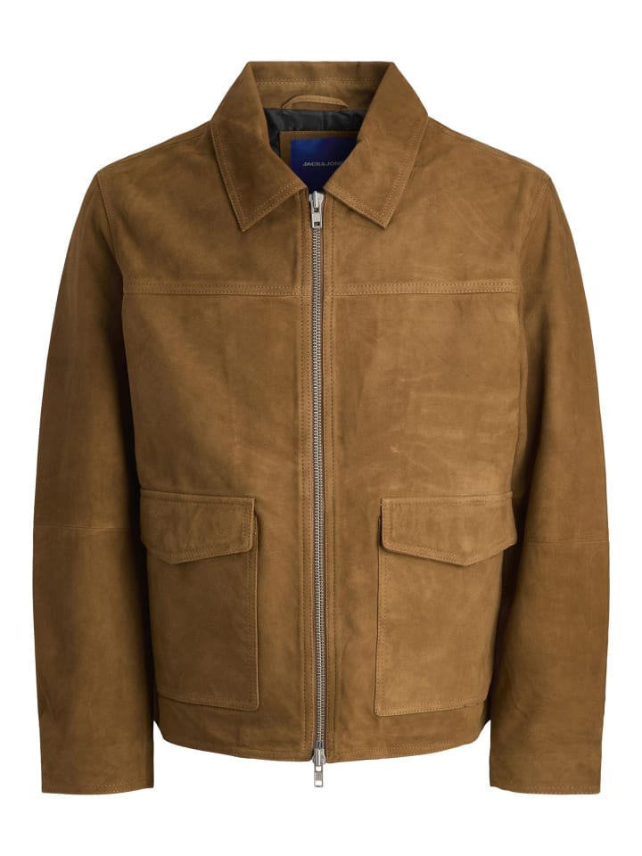 

Кожаная куртка Jack & Jones, коричневый