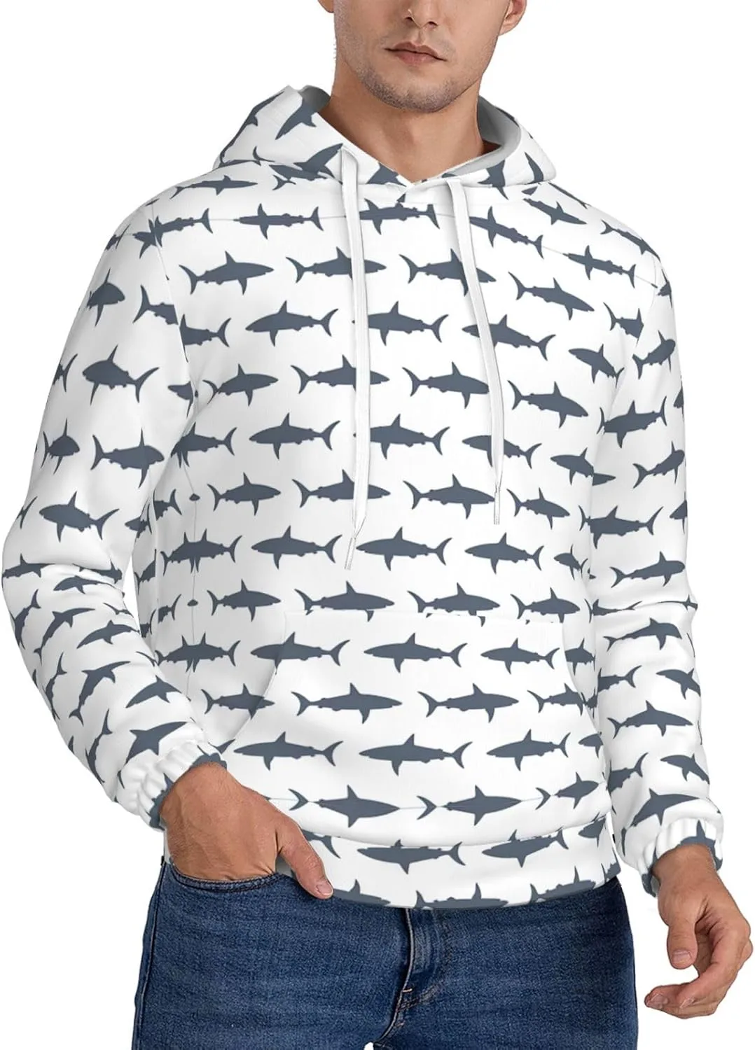 

Мужская флисовая толстовка с капюшоном, черная, с принтом и карманом SamLng