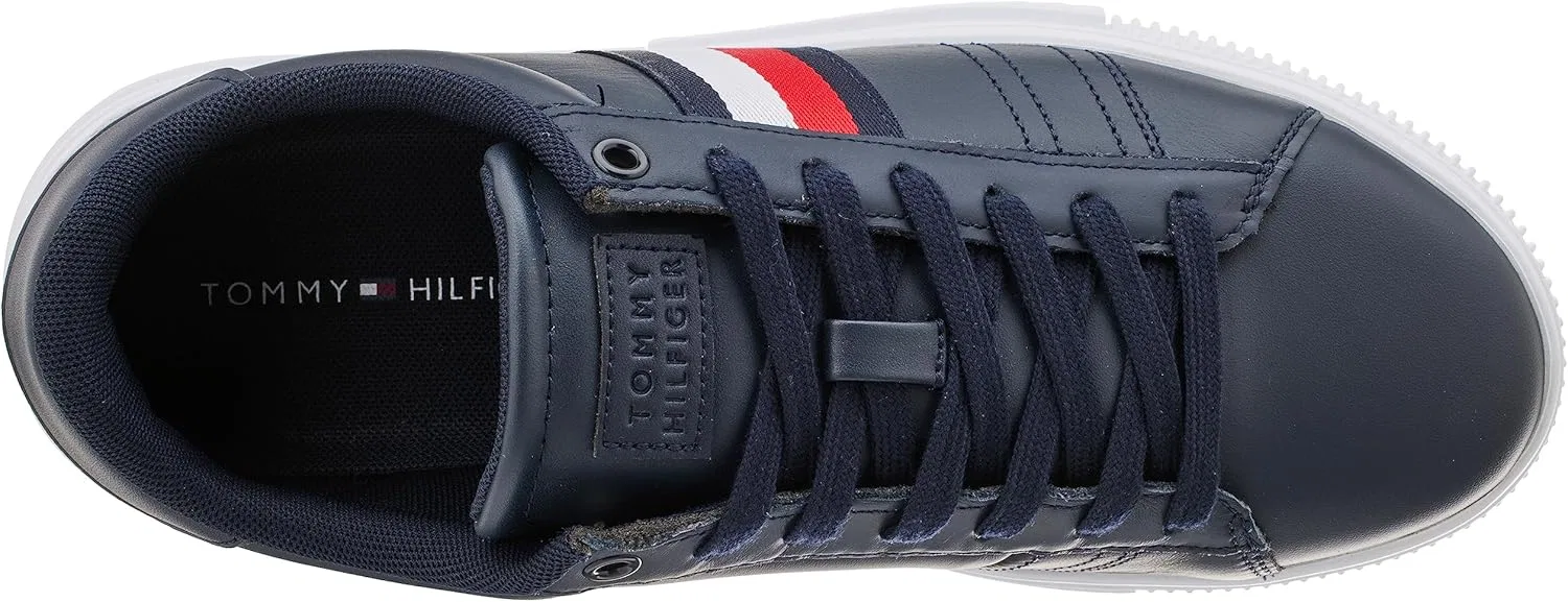 Мужские кожаные кроссовки Tommy Hilfiger Supercup Fm0fm04706 с чашеобразной подошвой, Blue Desert Sky — фото 3