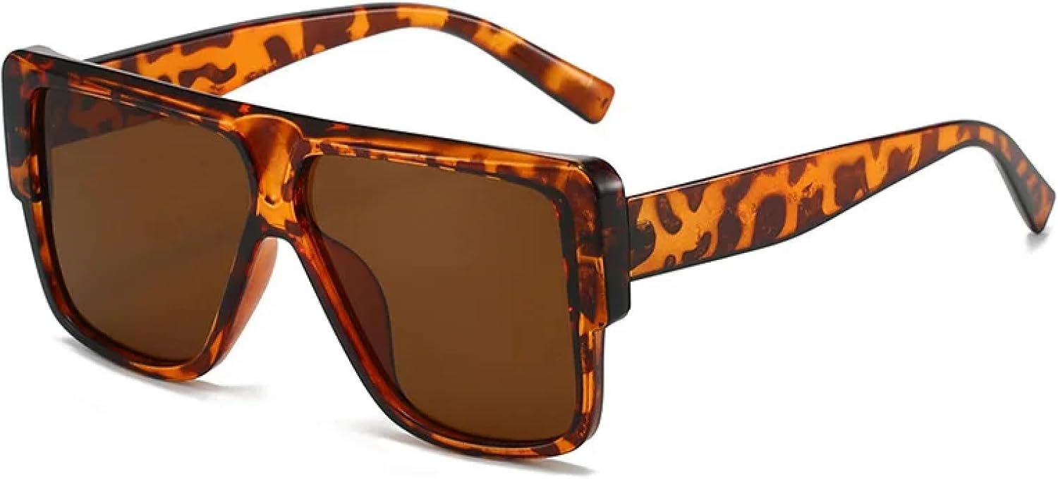 

Модные солнцезащитные очки большого размера для женщин, ретро-очки с градиентным переходом, защита от УФ-излучения UV400, мужские солнцезащитные очки TKKTLLT, Leopard-brown