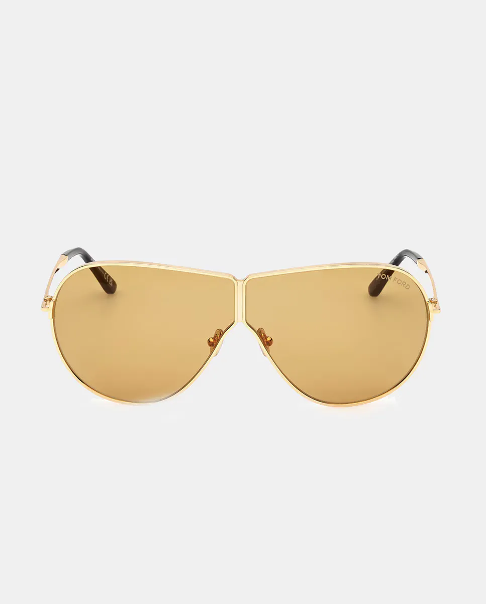 

Солнцезащитные очки пилотного типа из металла Tom Ford, золотой