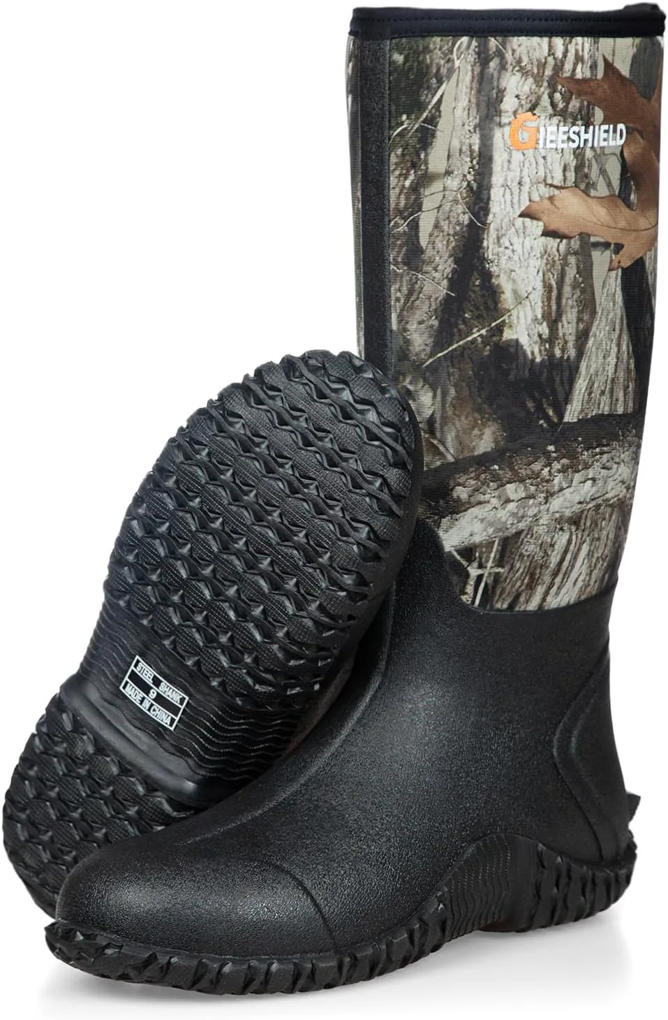 

Резиновые сапоги для мужчин и женщин, водонепроницаемые утепленные охотничьи и рабочие сапоги с металлической вставкой, прочные противоскользящие уличные сапоги для фермерства, садоводства, рыбалки, работы в грязи (черные, Next G2 Camo) GIEESHIE...