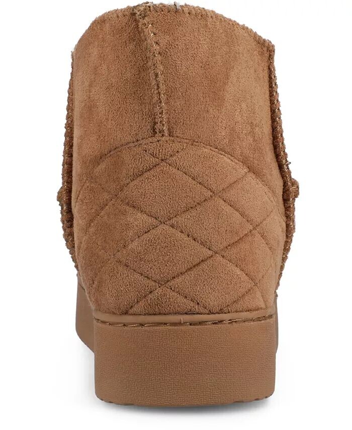 Женские тапочки Noa Round Toe Bootie Journee Collection, коричневый/бежевый — фото 3
