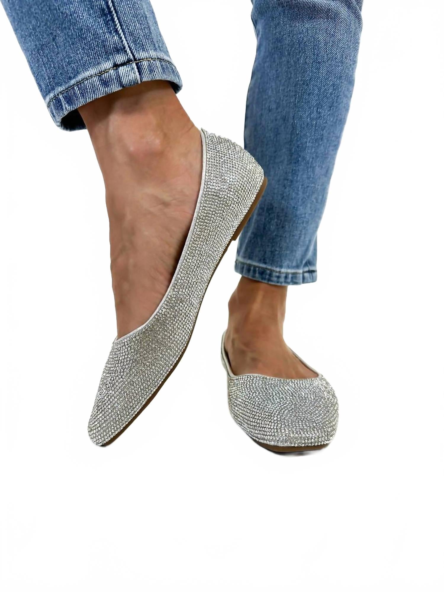 Женские мюли с камнями серебристые Corkys Footwear