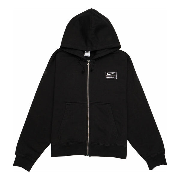 

Толстовка x stussy ss24 флисовая толстовка с полной молнией Nike, черный