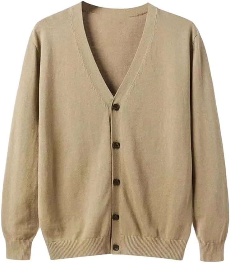 Мужской вязаный кардиган с V-образным вырезом, Casual, Slim Fit