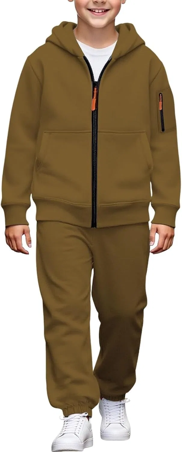 Детский спортивный костюм из флиса Generic, 2 предмета, коричневый