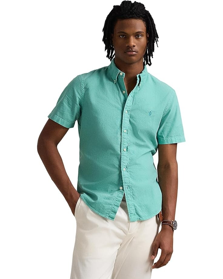 

Поло Polo Ralph Lauren Classic Fit Garment-Dyed Oxford Shirt, цвет Deep Seafoam