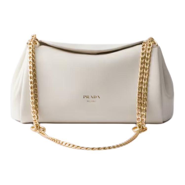 

PRADA Белая женская сумка через плечо из ягненка