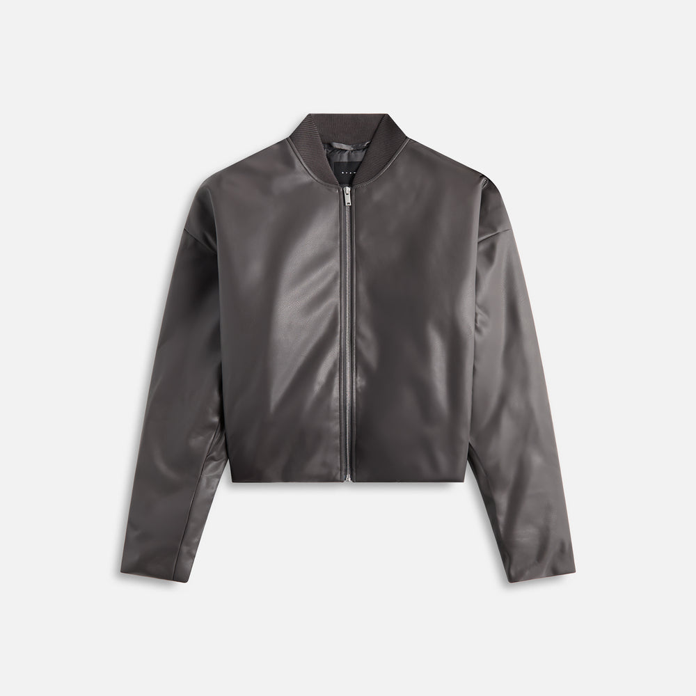 

Куртка Stampd Faux Leather Oversized Cropped Bomber, черный