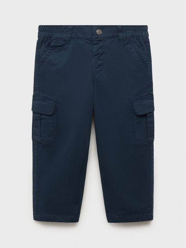 

Детские камуфляжные брюки из хлопковой смеси Mango, Navy