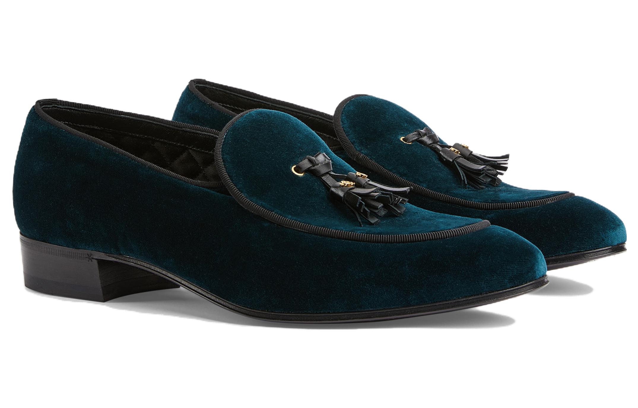Мужские синие лоферы GUCCI — фото 2