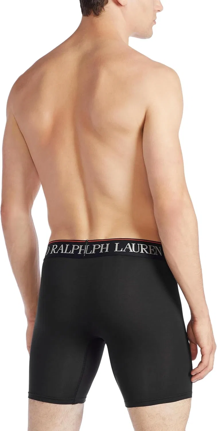 Боксеры 4D Flex Cooling Microfiber, POLO RALPH LAUREN, Black/Orange Black/Royal Black Red - 3 Pack — фото 3