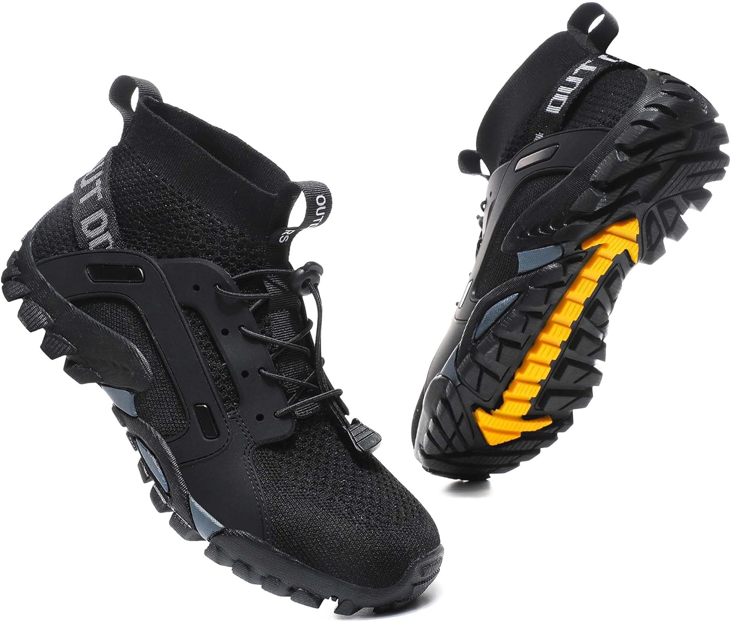 

Мужские и женские средние спортивные водные кроссовки, вязаная сетка, мужские быстросохнущие плавательные туфли, пляжные, для дайвинга Vtiao, черный