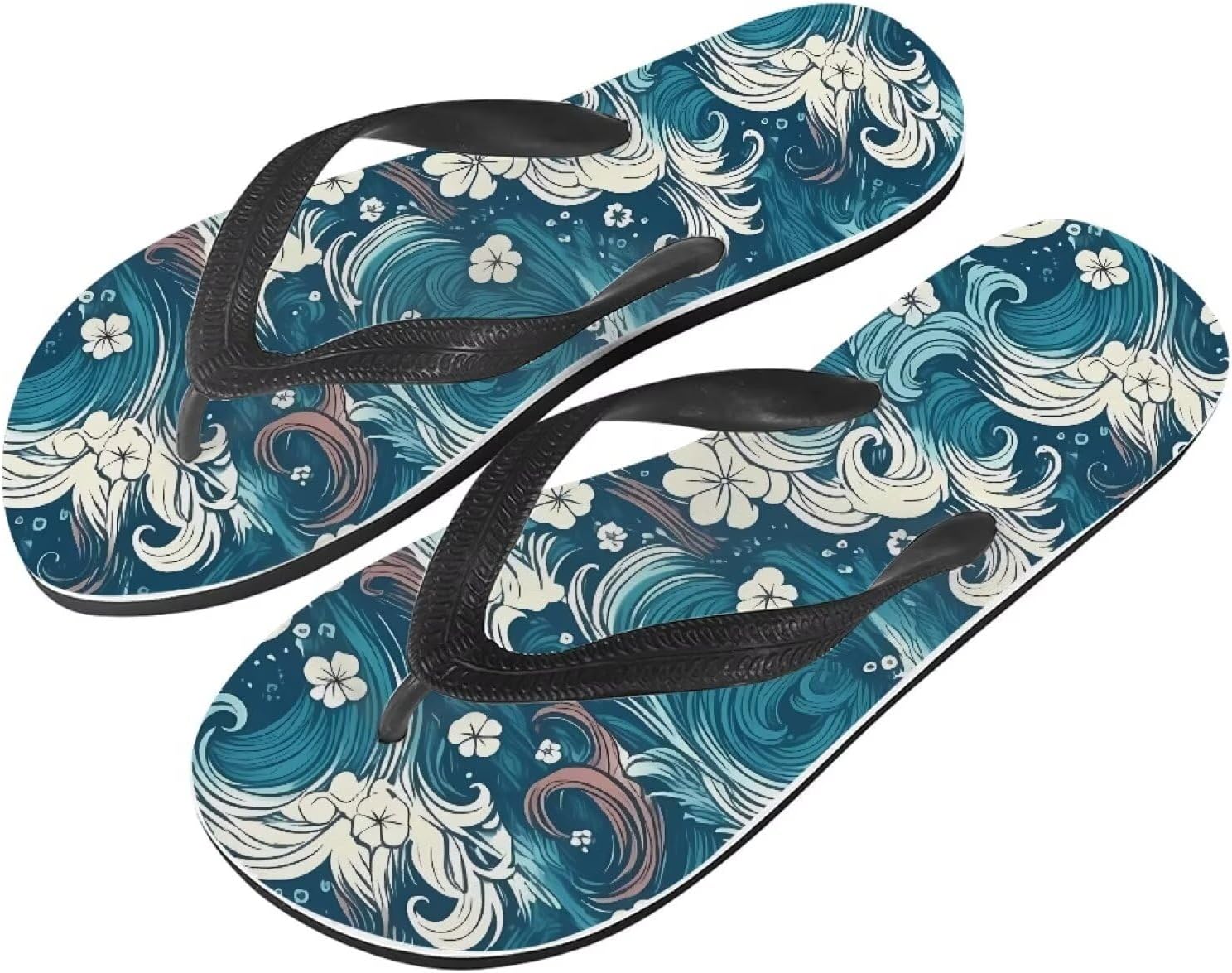 

Мужские пляжные шлепанцы Semiouray с американским флагом, классические шлепанцы Daisy, удобные мужские пляжные тапки, Retro Spiral Sea Wave