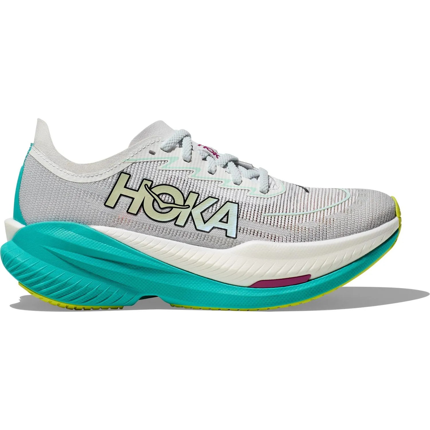 Женские кроссовки Mach X 2 для бега по дорогам HOKA, Frost/Electric Aqua