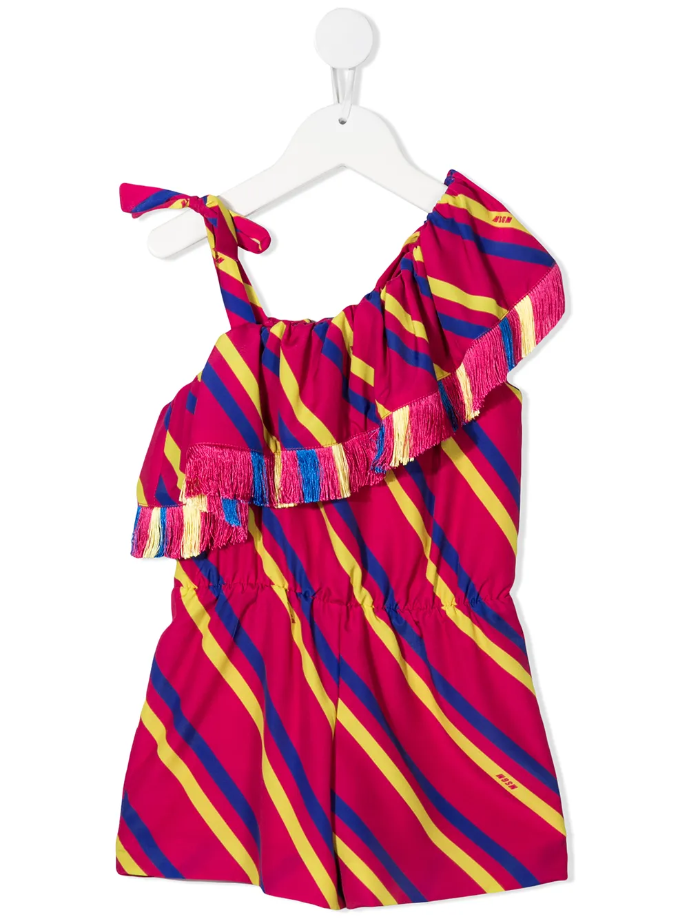 

Полосатое платье на одно плечо MSGM Kids, розовый