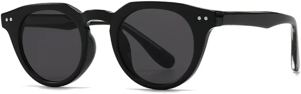 

Солнцезащитные очки для мужчин и женщин - защита UV400 - маленькая круглая оправа с черными линзами для занятий спортом на открытом воздухе и вождения DSVIGF, Tyj388-1