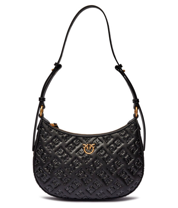 

Сумка-хобо кожаная Pinko Half Moon Mini, черный