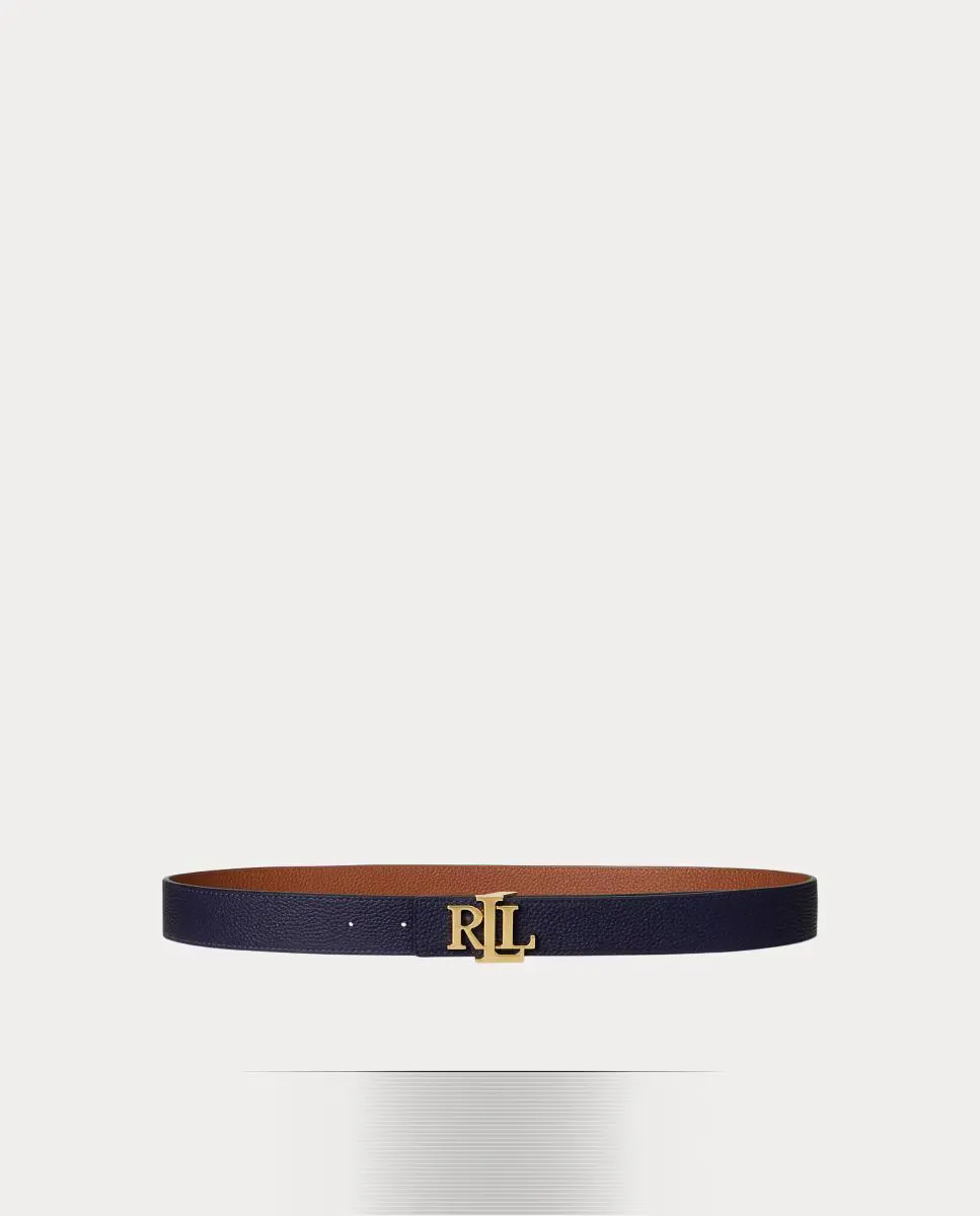 

Женский реверсивный кожаный пояс Lauren Ralph Lauren, темно-синий