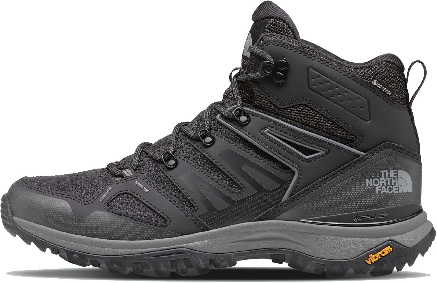 Мужские походные ботинки The North Face Hedgehog Mid Gore-tex - водонепроницаемые, с амортизацией и резиновой подошвой, черный/серый
