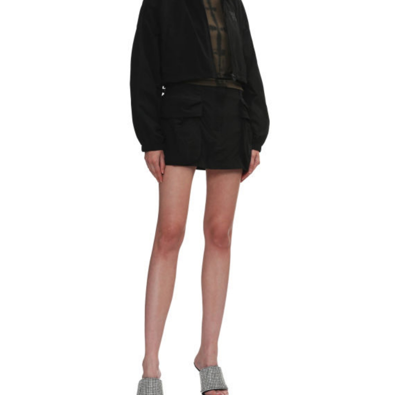Повседневная короткая юбка женская Alexander Wang, зеленый — фото 4