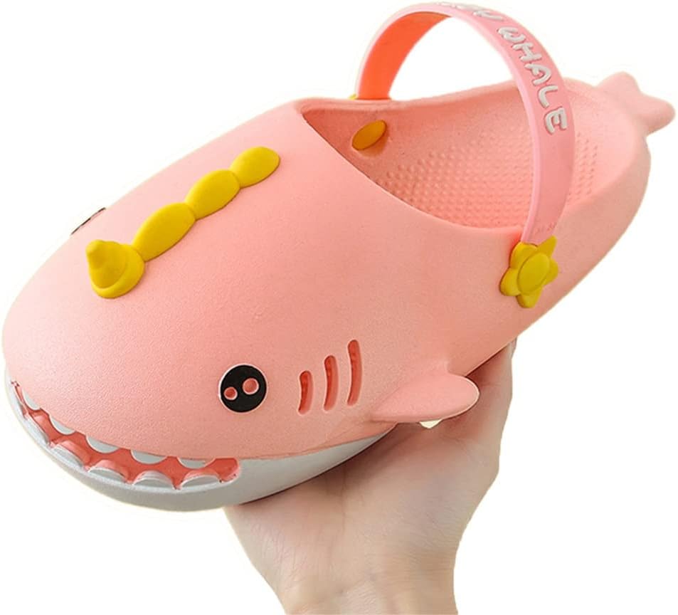 

Женские тапочки-слипоны в виде акулы, милые и удобные, с рисунком животного, для дома и улицы, водонепроницаемые, быстросохнущие, с открытым носком, легкие, с ремешком на щиколотке (Цвет: розовый, Размер: EUR38-39) Mtfbq